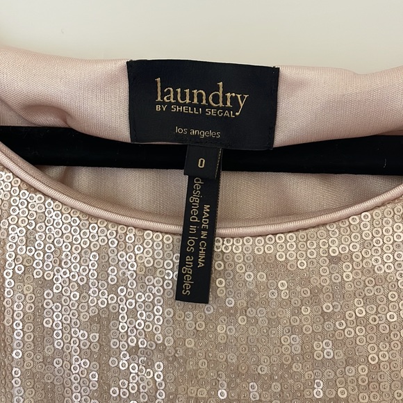 Laundry by Shelli Segal Blush Sequin Cocktail Dress Size 0 - Picture 2 of 5